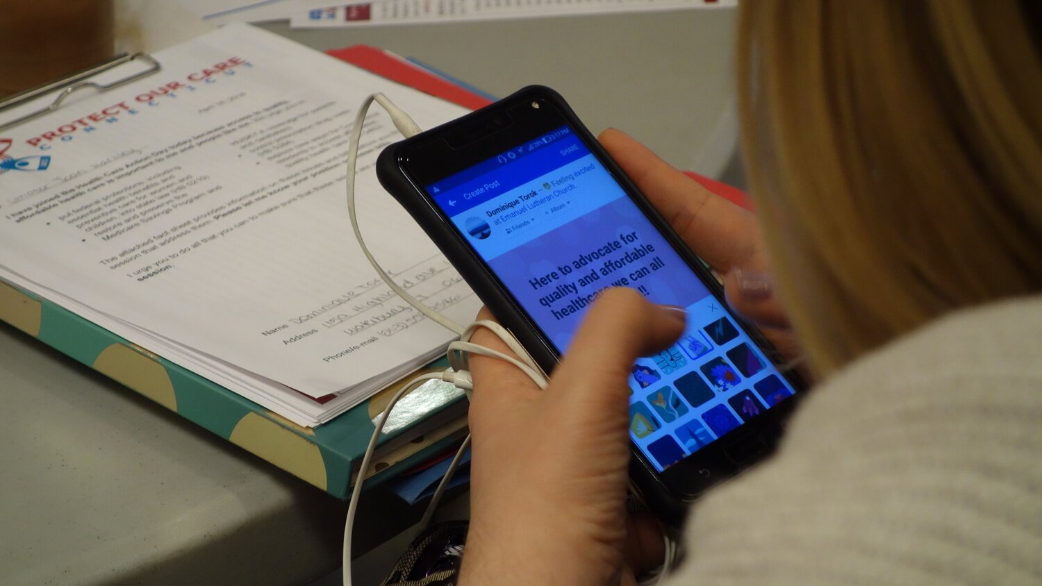 Volunteer on a phone bank